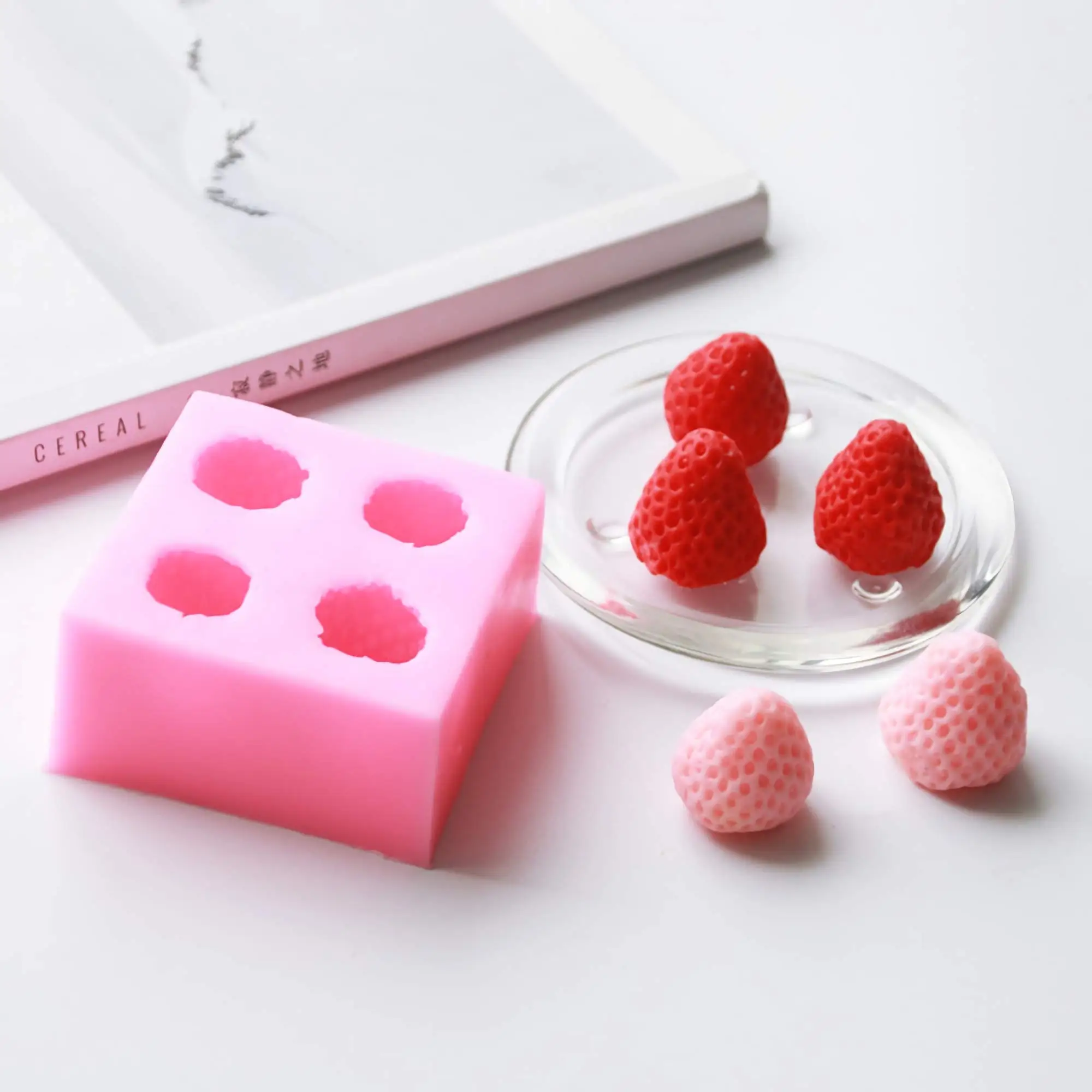 Fruit Silicone Fondant Mold Jelly Molds 3D Strawberry Raspberry Orange Candle Fruit Mold for Cake Topper Decor Chocolate Candy view 4