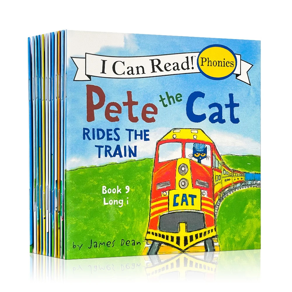 

12pcs Books Pete The I Can Read Phonics Learning English Picture Book Kids Short Vowel Long Vowel Words Pocket Reading Book