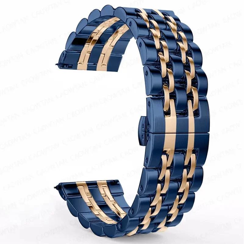 22 mm 20 mm Band für Samsung Galaxy Watch 6 4 5 45 mm Gear S3 46 mm 42 mm Active2 40 44 mm Edelstahlarmband für Amazift BIP 2 GTR