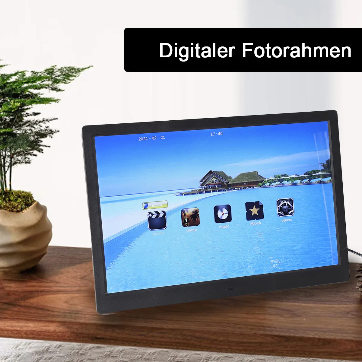 15,4 inch 1280 * 800HD digitale foto fotolijst wekker speler album afstandsbediening 15,4 inch fotolijst digitale fotolijst