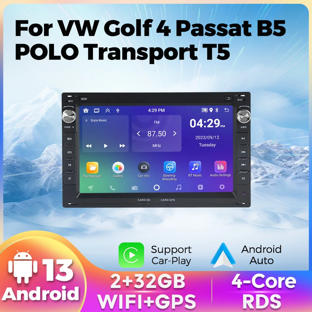 MEKEDE Automagnetola Carplay Android для VW Golf 4 Passat B5 MK4 MK5 Polo Transport T5 Multivan Seat Jetta Skoda со стерео GPS