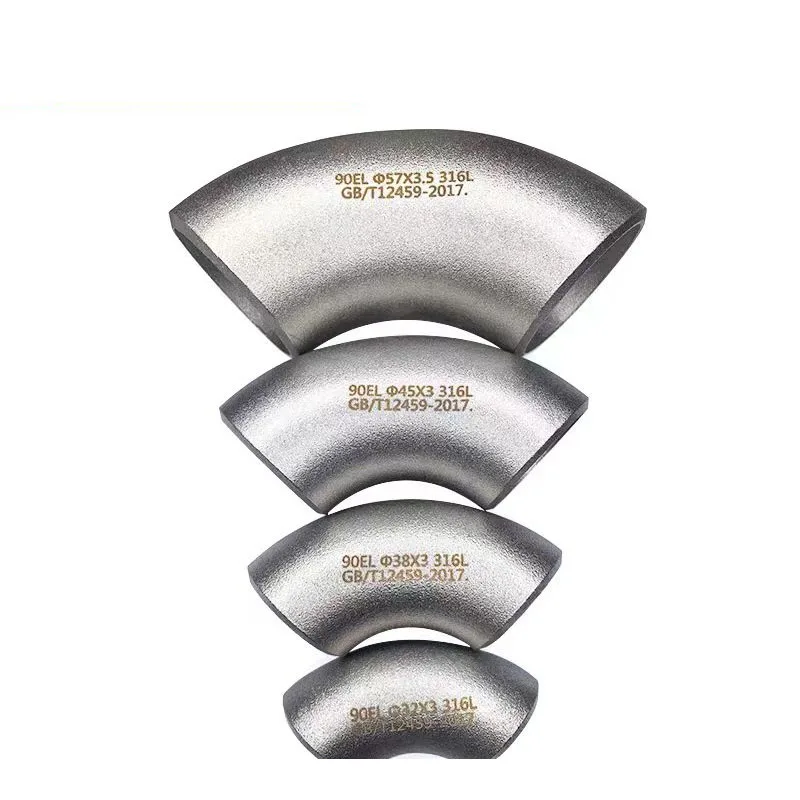 316L stainless steel seamless stamping welded elbow 90 degree right angle industrial grade elbow 1.5D