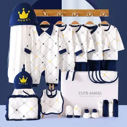 19/23/25 Pieces Newborn Clothes Baby Gift Pure Cotton Set 0-6 Months Autumn And Winter Kids Suit Unisex Without Box