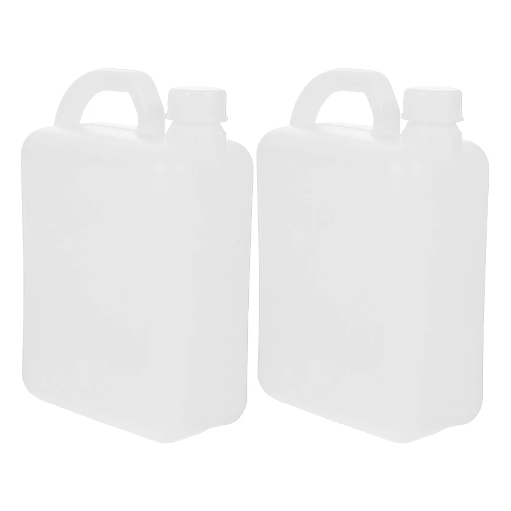 2 stks Plastic Platte Fles Waterkan Met Deksel Opslagcontainer Waterkan Opslagcontainer Met Ergonomisch Handvat Voor Watersaus