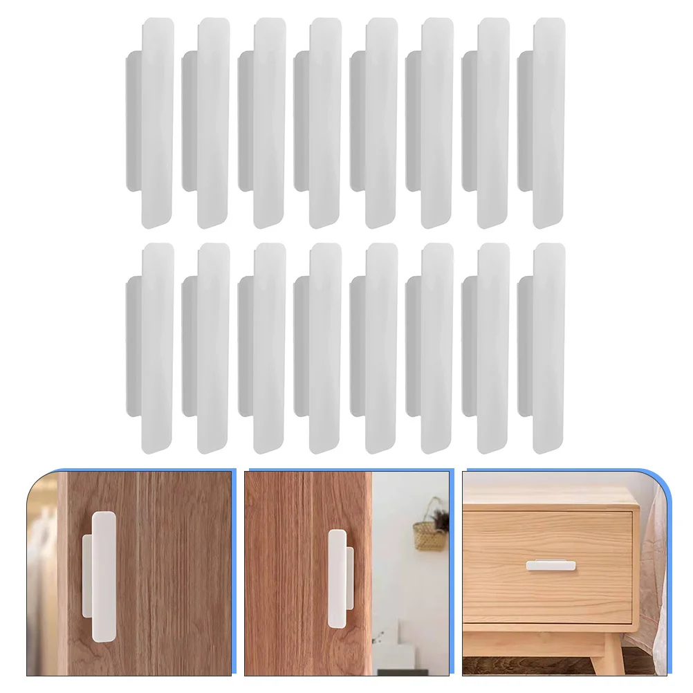 8 أزواج من المقابض اللاصقة لسحب الباب البلاستيكي للأبواب المنزلقة لا يتطلب لكمة مقبض قبضة ناعم للخارج الداخلي #2