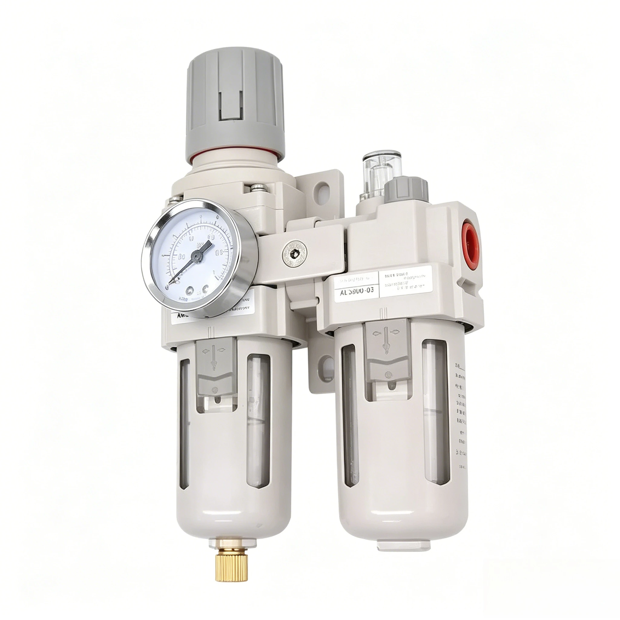 AC2010-02 AC3010-03 AC4010-04 Pneumatic Pressure Regulator Oil Water Separator Manual Drainage Compressor Air Filter. Metallic