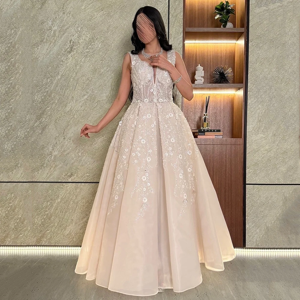 

Вечернее платье трапециевидной формы из органзы с квадратным воротником по индивидуальному заказу, драпированное вечернее платье без рукавов с открытой спиной до щиколотки, платье для выпускного вечера