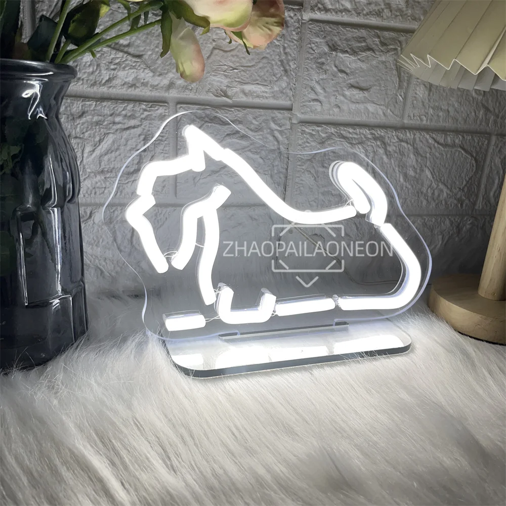 Dog Neon Led Sign USB Children's Bedroom Birthday Decoration Desk Table Neon Night Lights Sign Decor Creative Birthday Gift