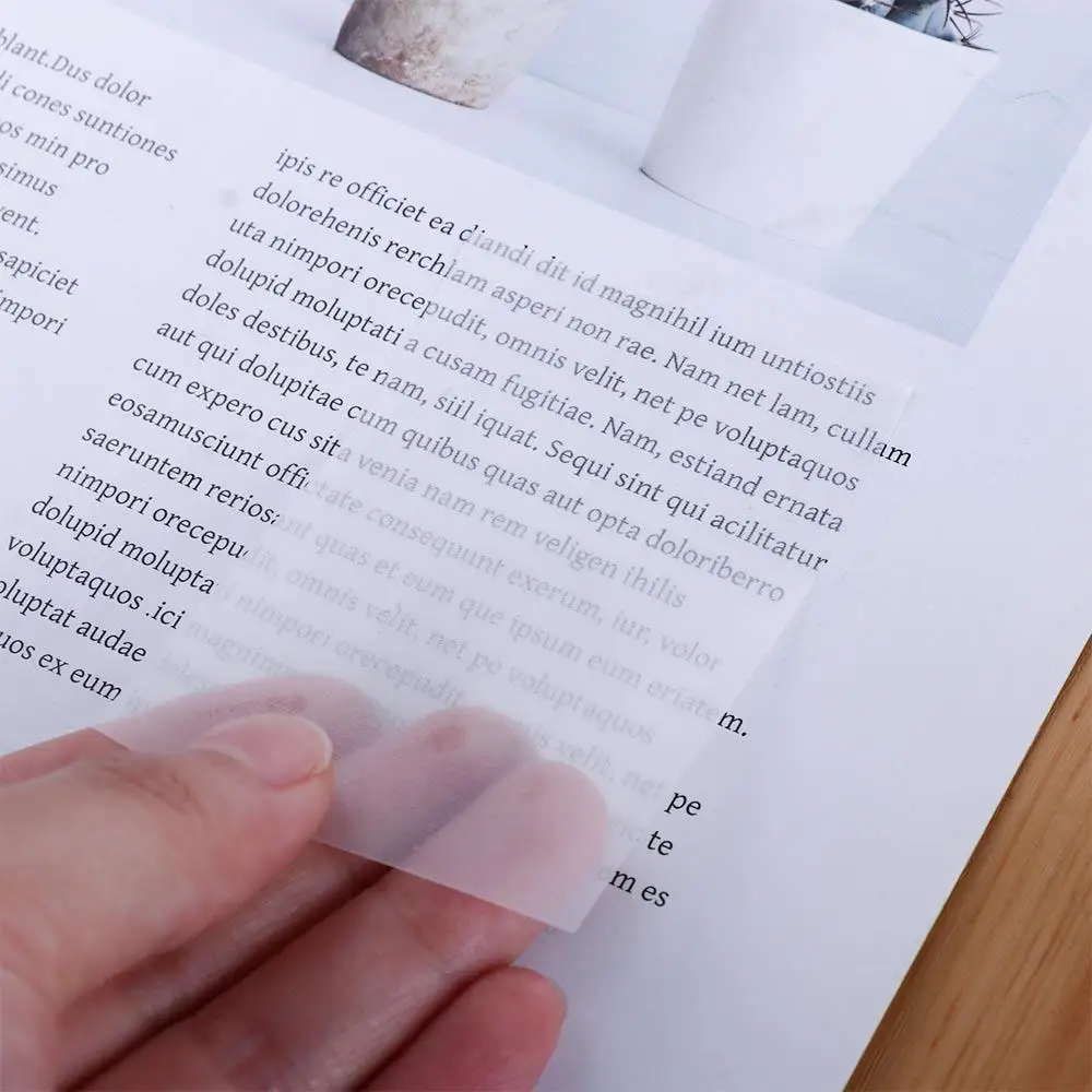 50 Sheets Notepad Stationery Sticker Self Adhesive Transparent Sticky Notes Planner Sticker PET Memo Pad Daily To Do List