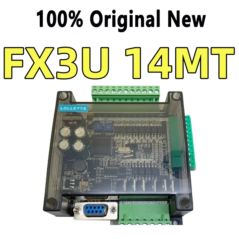 100% Tested 100% Tested Le3u Fx3u 14mt 6ad 2da Rs485 8 Input 6 Transistor Output 6 Analog Input 2 Analog ( Output Plc Rtc