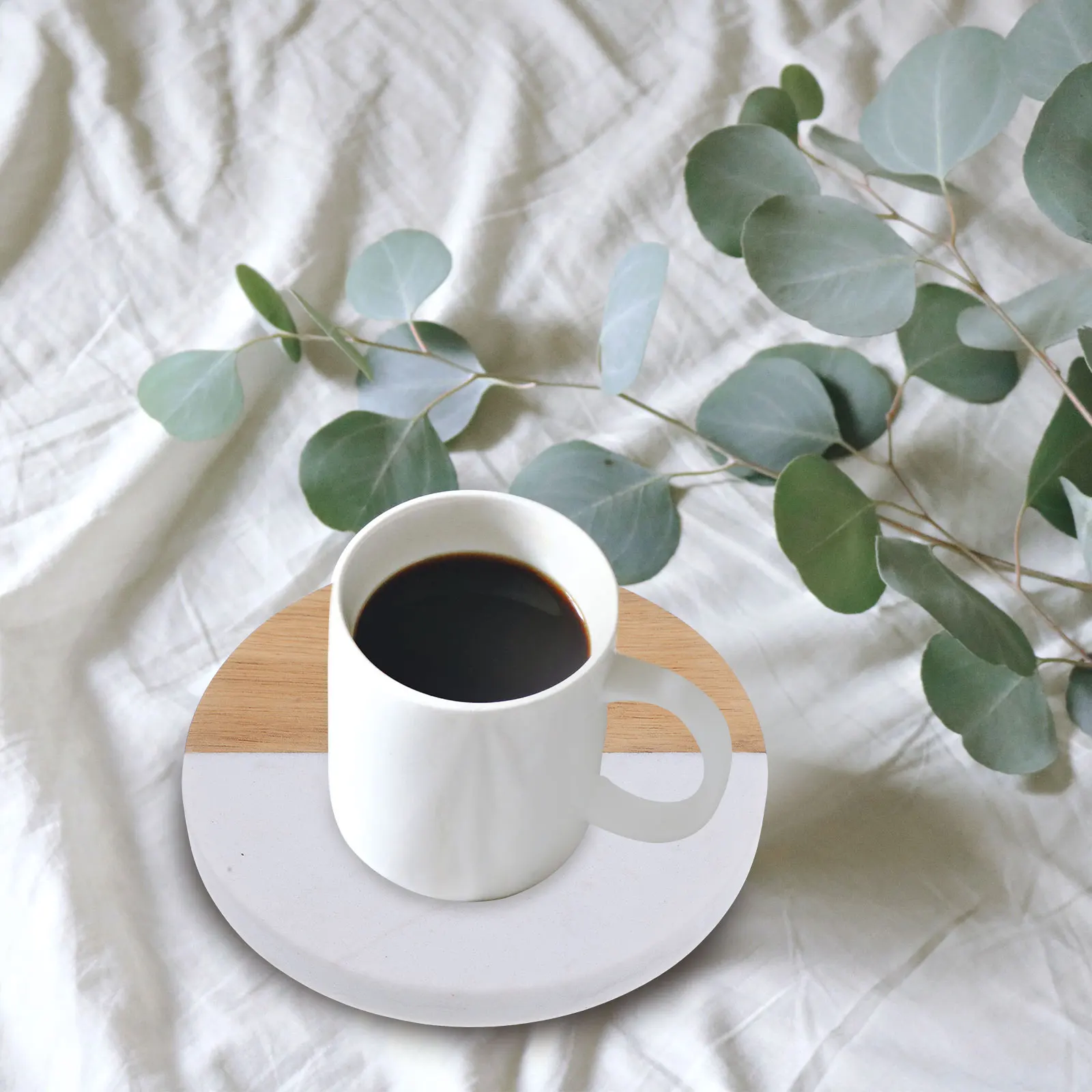 

4Pcs Marble Wood Coasters Heat-Insulation Anti-Skid Cup Mats Protective Round Bottle Pads for Kitchen Living Room