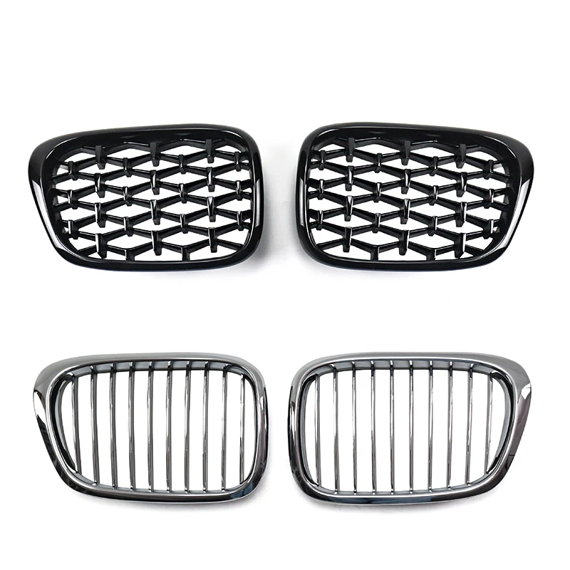 

ROLFES Pair Car Front Bumper Kidney Grill 1/2 Slat Hood Grille Racing Grills For BMW E39 5 Series 2002-2004