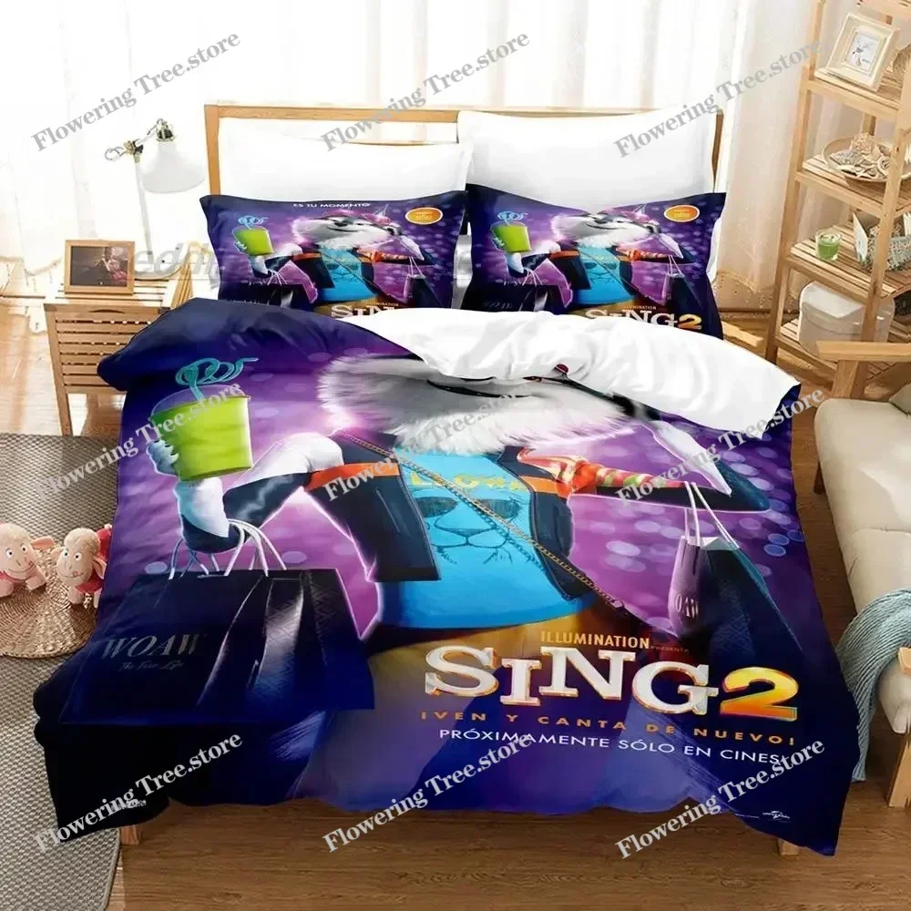 New Sing 2 Bedding Set Single Twin Full Queen King Size Bed Set Aldult Kid Bedroom Duvetcover Sets 3D Print Kawaii Aniem 2025029