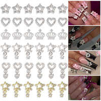 10pcs Nail Rhinestones Super Shiny Star Pendant Beauty Luxury Stereoscopic Hollowing for DIY Nail Glamour Decoration Tools