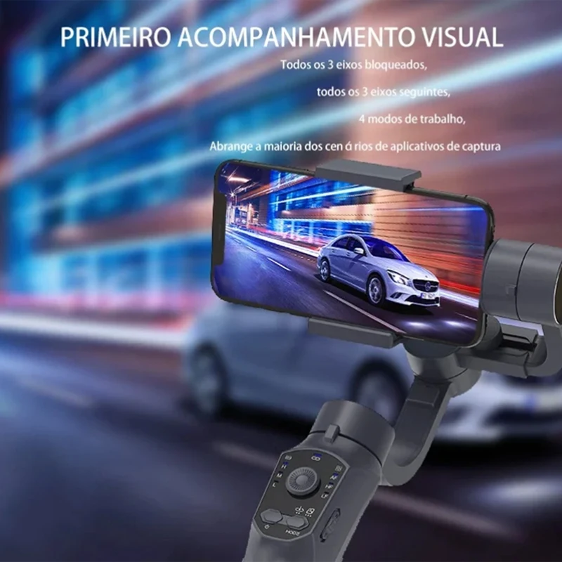 Gimbal tiga sumbu ponsel pintar, penstabil tahan guncangan mengikuti foto panorama secara otomatis