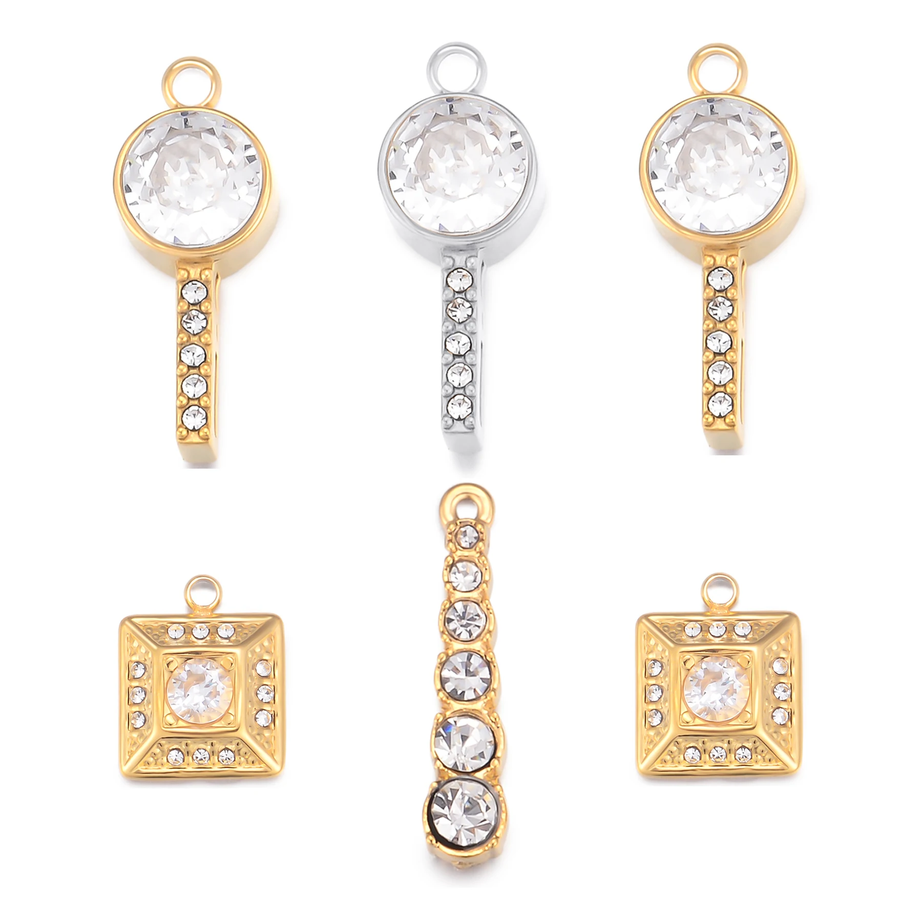 4 قطعة تصميم فاخر كريستال مفتاح قلادة الهندسة سحر لصنع المجوهرات العصرية سوار إكسسوارات عقد Craft بها بنفسك الحرفية #1