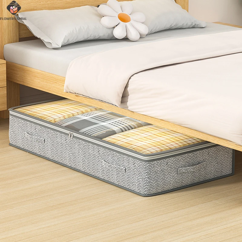 Unterbett-Aufbewahrungstasche, transparentes Design mit Sichtfenster, kann zur Aufbewahrung von Kleidung, Decken und Aufbewahrungstaschen verwendet werden.