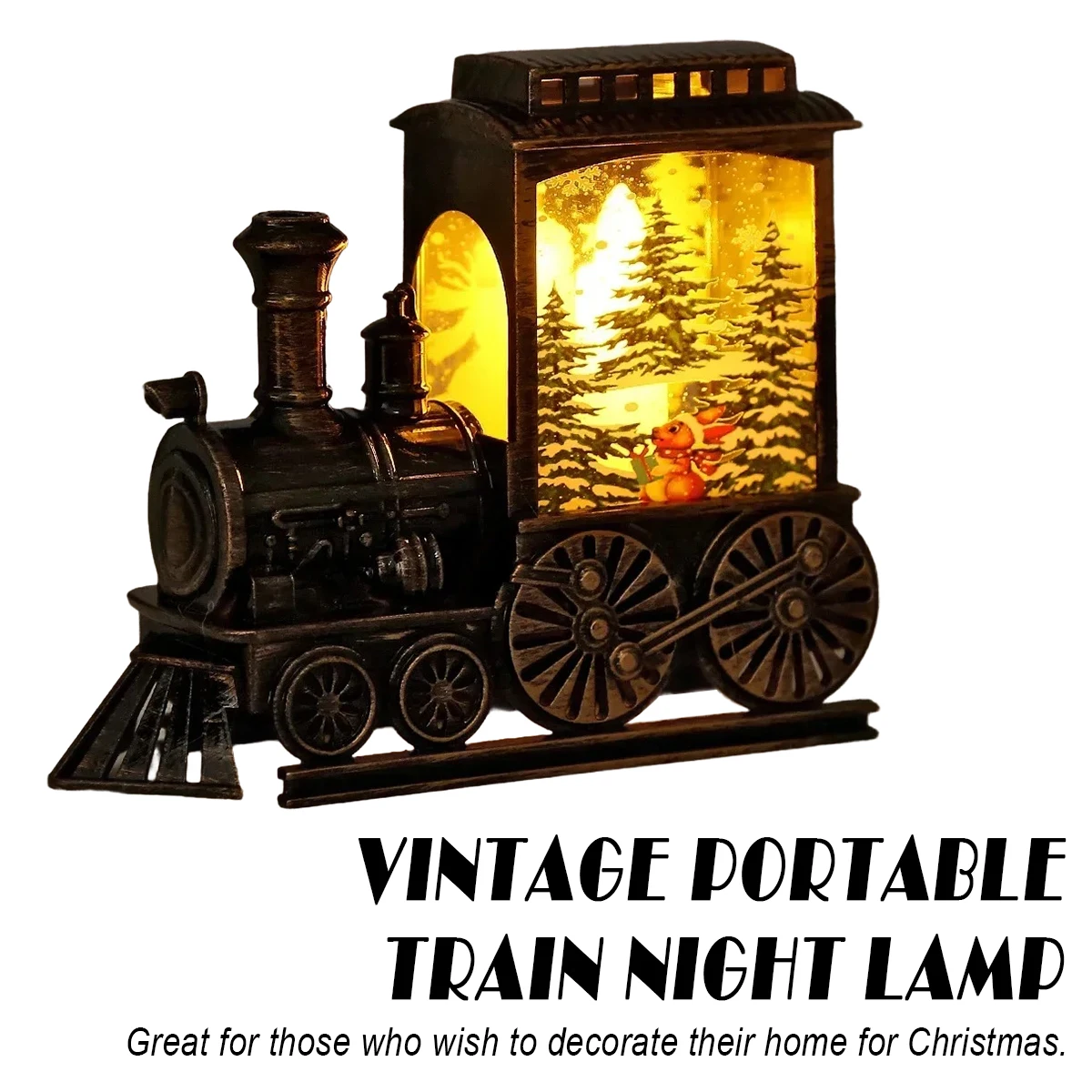 LED Night Lights Vintage Portable Train Led Portable Christmas Battery Powerd Lights Lamps Gifts Tree Door Cute Lamp For Home