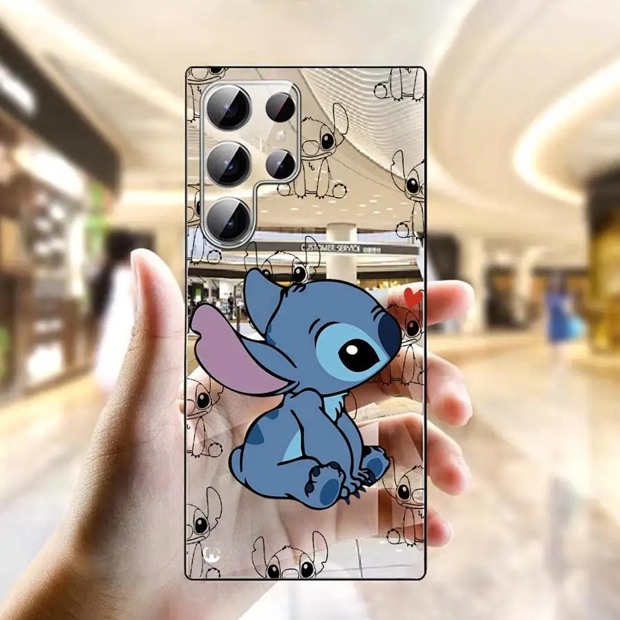 Shockproof Case for Samsung Galaxy S24 S23 Ultra S20 S21 FE S22 Plus Clear Silicone Shell Phone Cover Disney Cute Stitch Funda