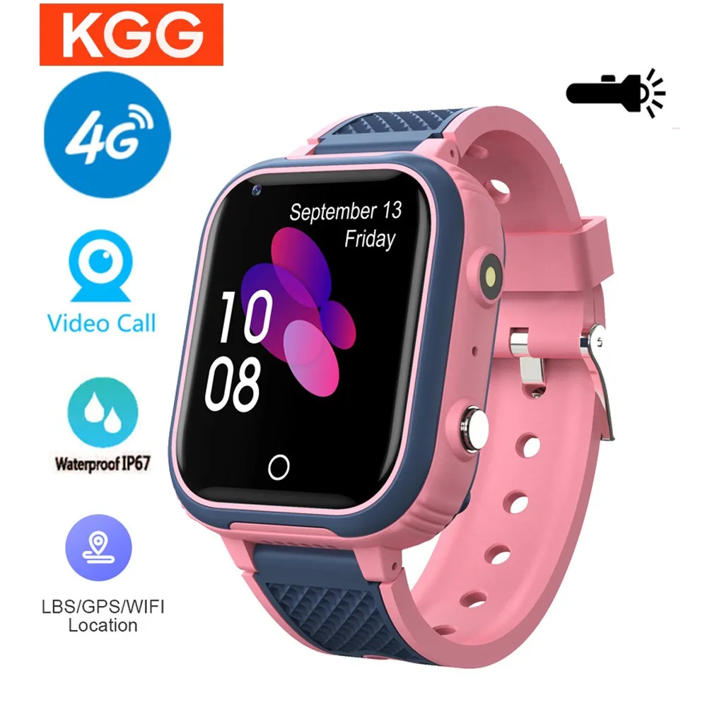 4G Kids Smart Watch GPS WIFI Child Students Smartwatch IP67 Waterproof  Video Call Camera Monitor Tracker Location Phone Watch