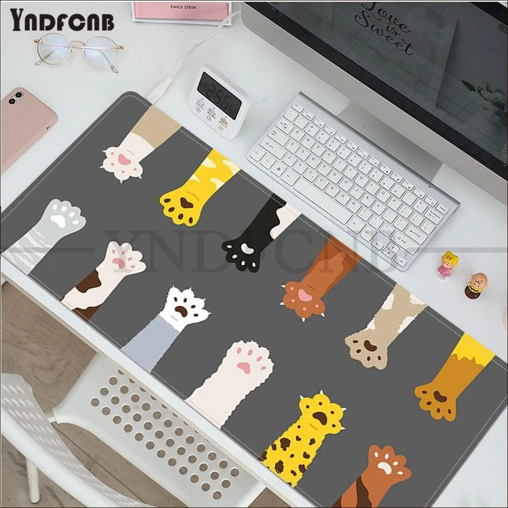 YNDFCNB Dog Cat Paw Mousepad New Rubber Mouse Durable Desktop Mousepad Size for Game Keyboard Pad for Gamer