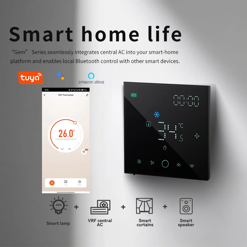 ZigBee VRF Central Air Conditioning Thermostat Digital Temperature Controller Tuya Smart Life Remote Control Home Automation