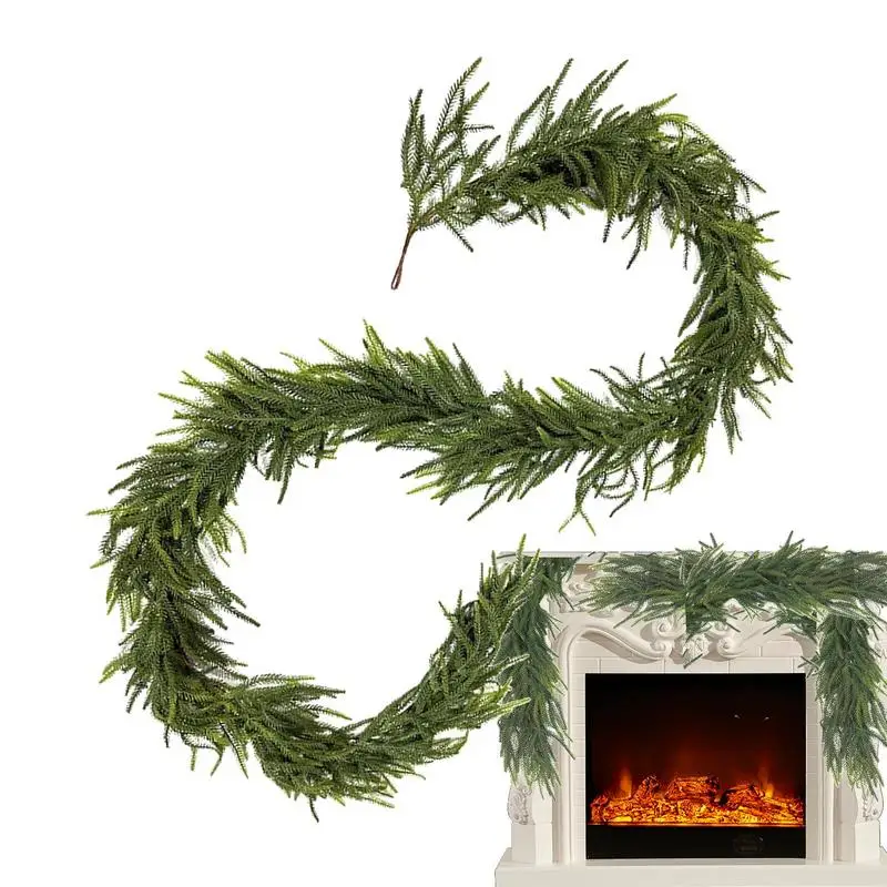 150/180/270cm Artificial Faux Pine Christmas Greenery Norfolk Pine Garland Rattan Wreaths Christmas Decorations For Table