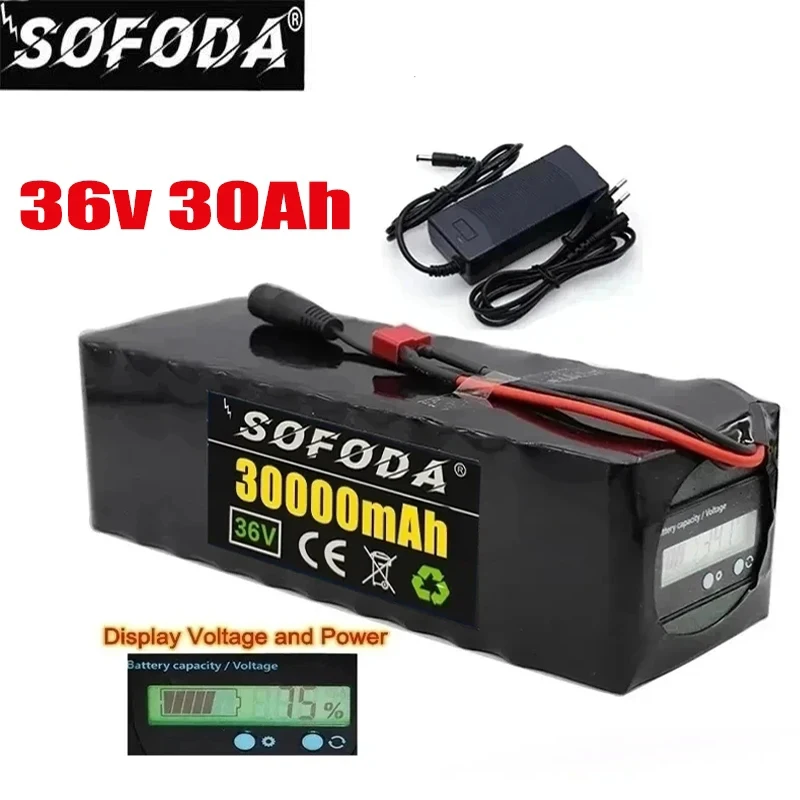 

36V battery 10S4P 30Ah battery pack 1000W high power battery 42V 30000mAh Ebike electric bicycle BMS Capacity Indicator+charger