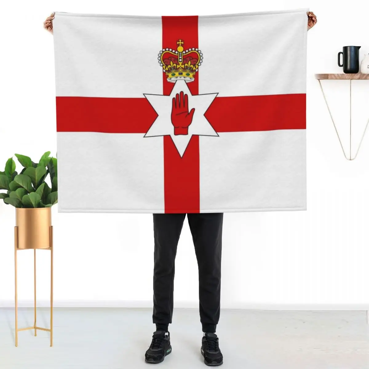 Ulster Banner Flag of Northern Ireland Throw Blanket Loose Thins Hair for winter Thermal Blankets