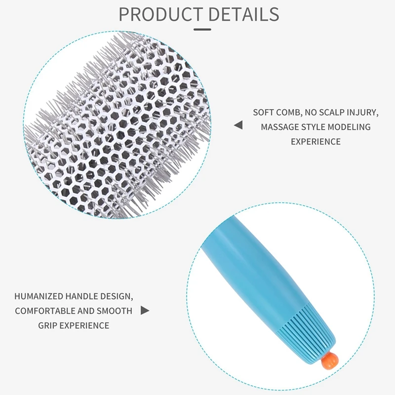 Roller Comb Professional 5 Size Hair Dressing Brushes High Temperature Resistant Round Comb Hair Styling Tool Hairbrush