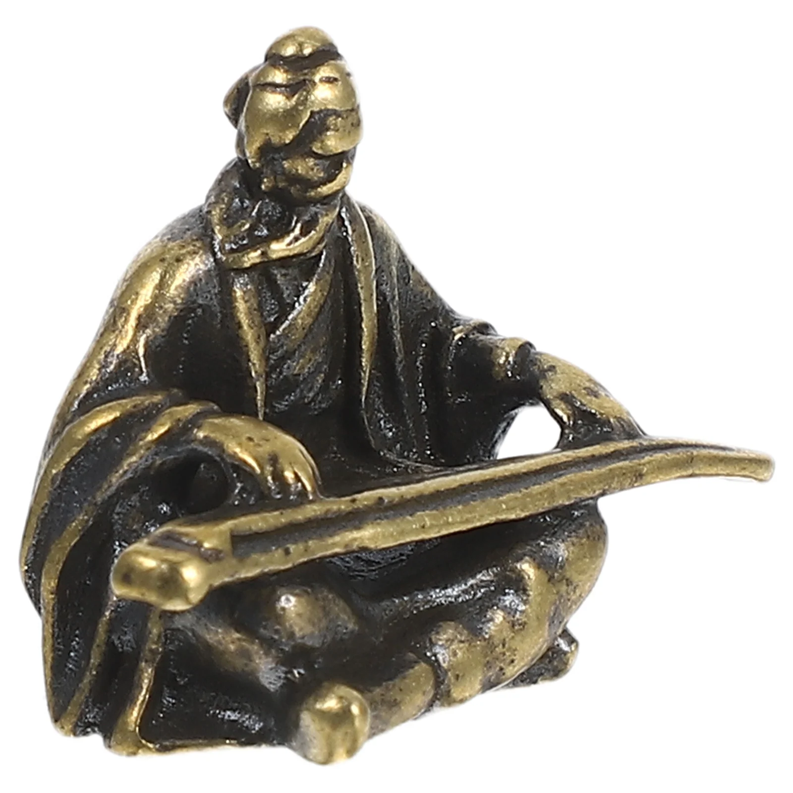 

Miniature Ancient China Figure Vintage Copper Metal Craft For Bonsai Fish Tank Micro Landscape Decor Garden Indoor Outdoor