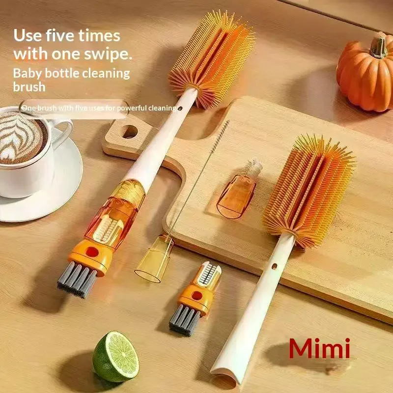 Nipple Brush With Straw Brush Bottle And Cup Brush Set Kitchen Cleaning Tool Good For Storage And Organization 5 In 1 Tool Set