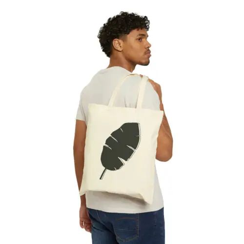 Polarshe Banana Leaf Cotton Canvas Tote Bag