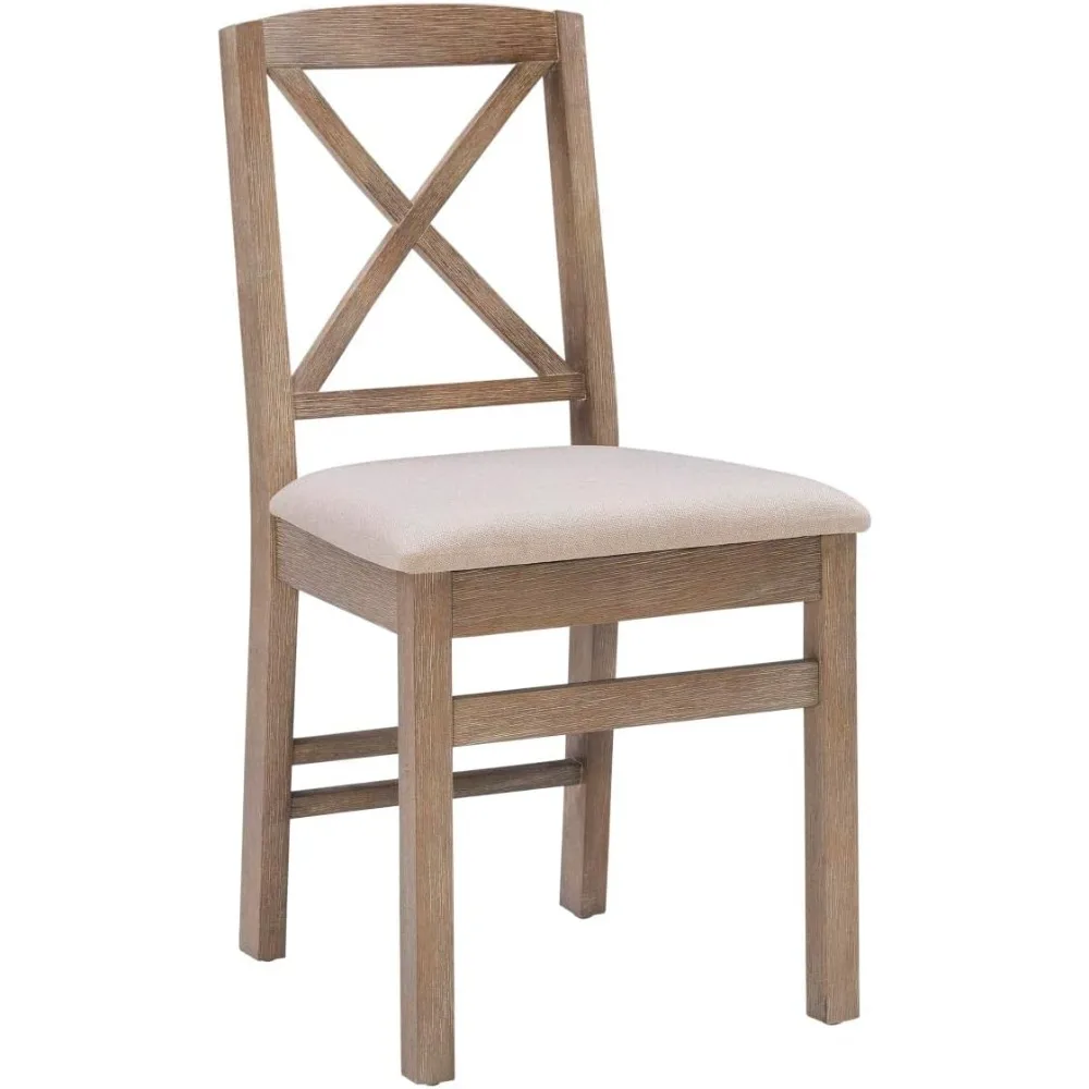Two-Piece Torino Grey Washed X-Back Dining Chairs Set