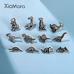 12styles Dinosaur Skeleton Enamel Pins Custom Cool Punk Brooches Lapel Badges Prehistoric Creature Animal Jewelry Gift for Kids