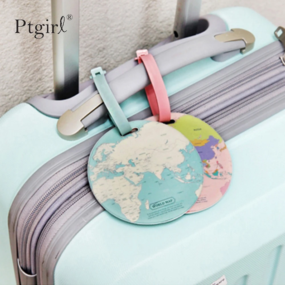 

Fashion Map Luggage Tag Women Travel Accessories Silica Gel Suitcase ID Address Holder Baggage Boarding Tag Portable Label Bag