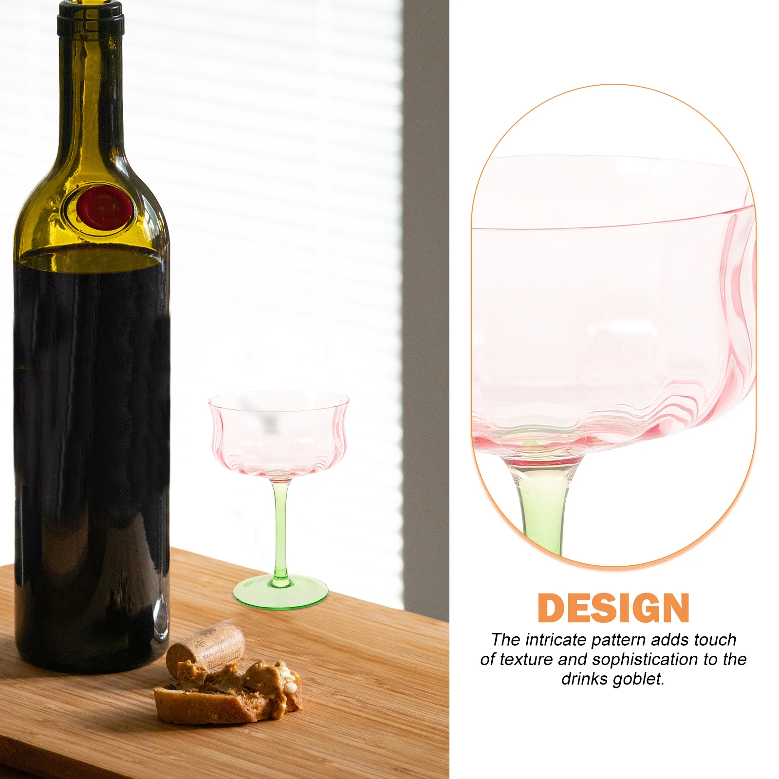 كأس زجاجي كوكتيل كأس للشرب متدرج عتيق كأس للنبيذ الأوجه ملحقات الحفلات كؤوس مشروبات كؤوس زخرفية #1