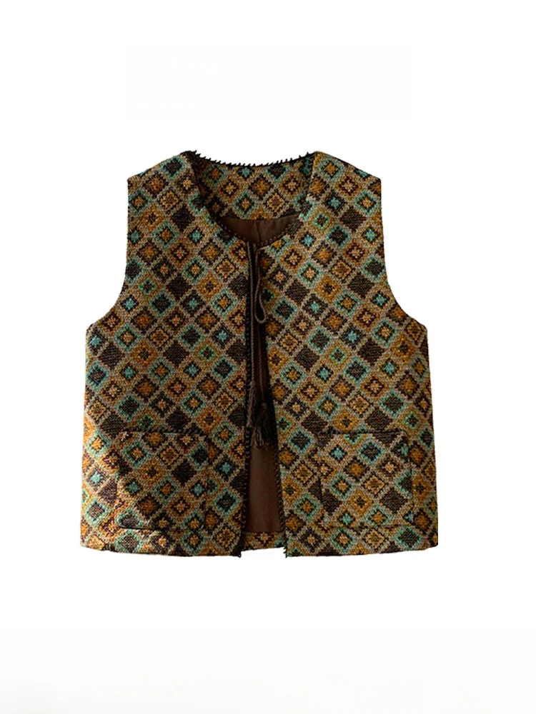 

Новая китайская вышитая жилетка для женщин, модная коллекция Весна 2026, с круглым вырезом, в национальном стиле, премиум-класса