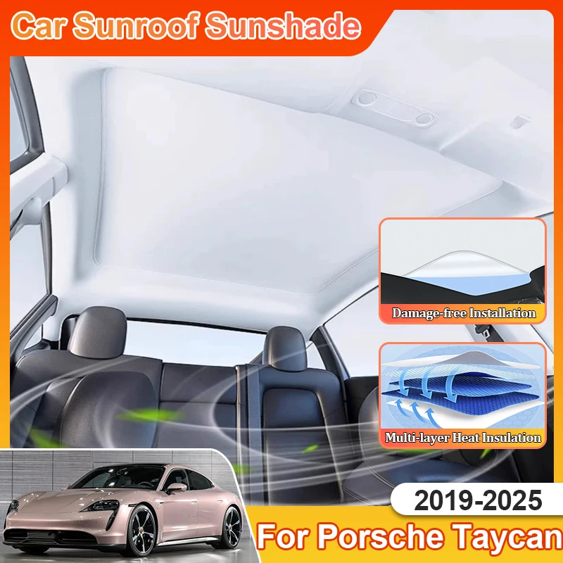 Parasol Personalizado para Porsche Taycan 2025, Accesorios 2019 2020~2024 9J1, Accesorios para Auto, Parasol Interior para Vehículo, Bloqueador Solar