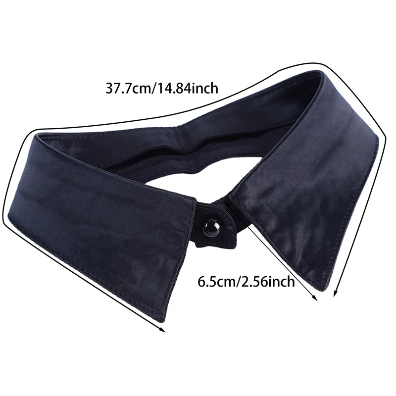 أبيض أسود وهمية طوق قميص للنساء انفصال طوق بلون التلبيب قميص بلوزة بلايز قلادة الملابس والاكسسوارات #3