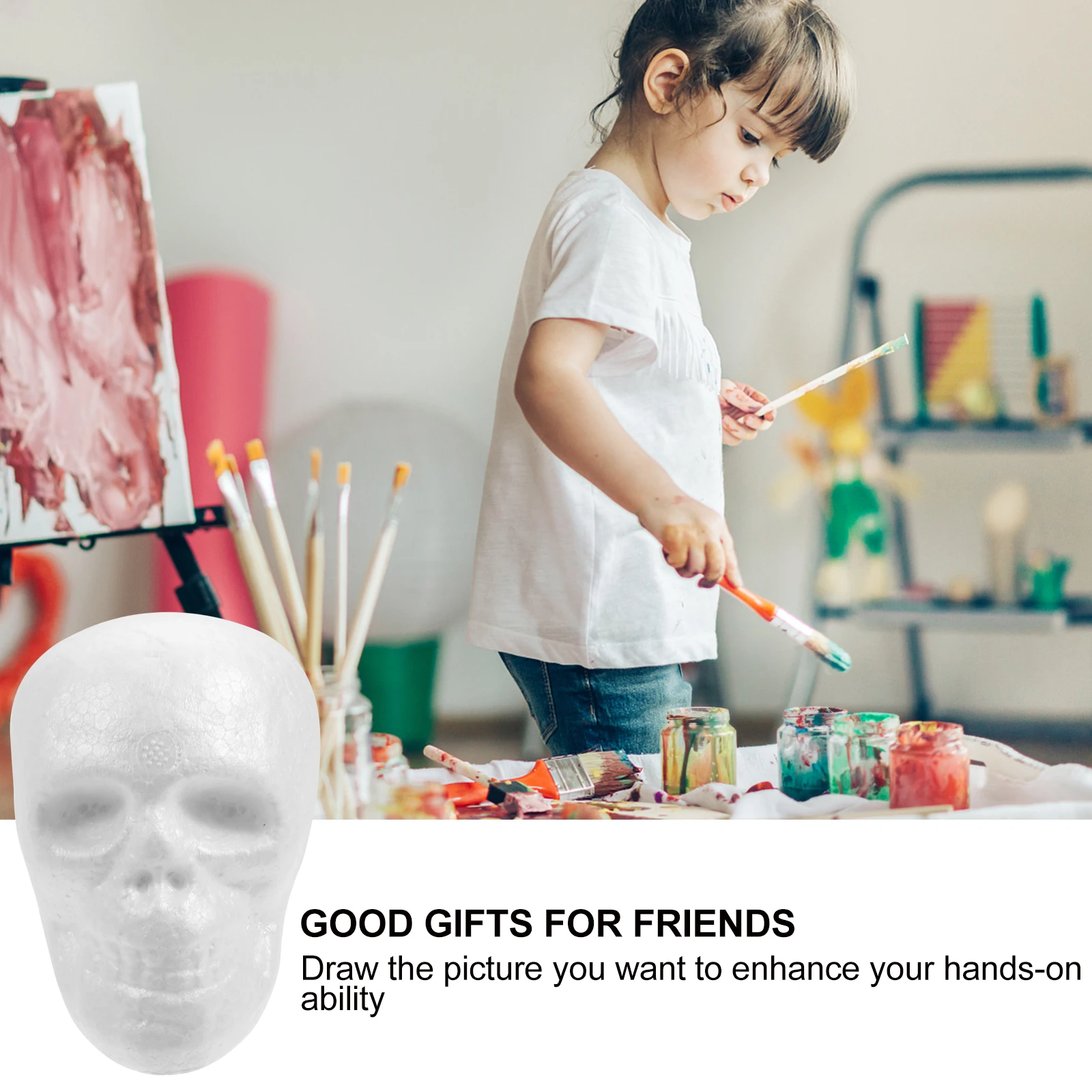 

5pcs 9cm Blank White DIY Foam Balls Kids Painting Crafts Grimace Ornaments Home Decor Polystyrene Supplies Christmas