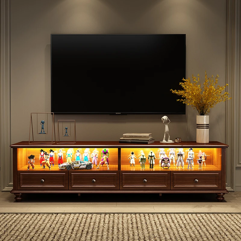 

1TV Cabinet Combination Laser TV Dedicated Compartment Glass with Light Lego Display Cabinet Floor Cabinet