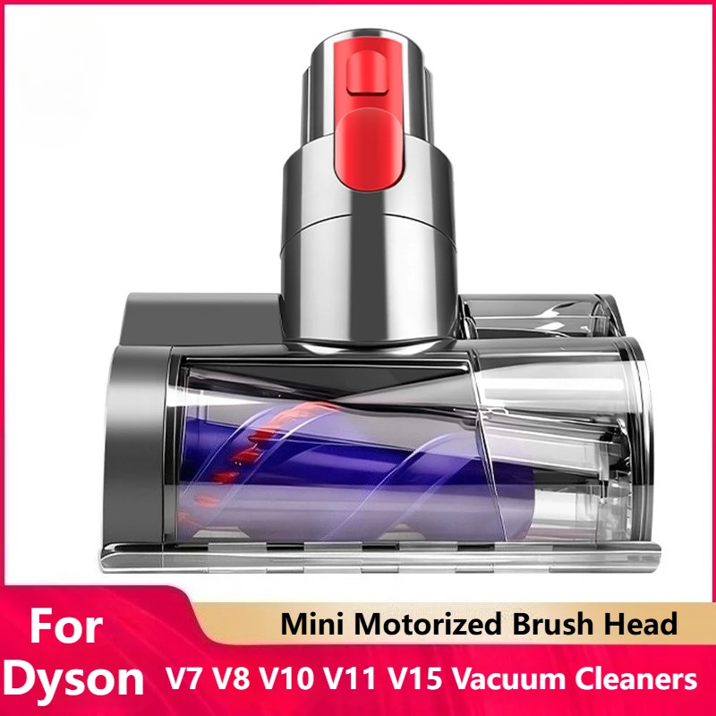 Mini Motorized Brush Head for Dyson V7 V8 V10 V11 V15 Vacuum Cleaners Mini Hair Screw Tool for Carpeted Stairs, Couch Cushions