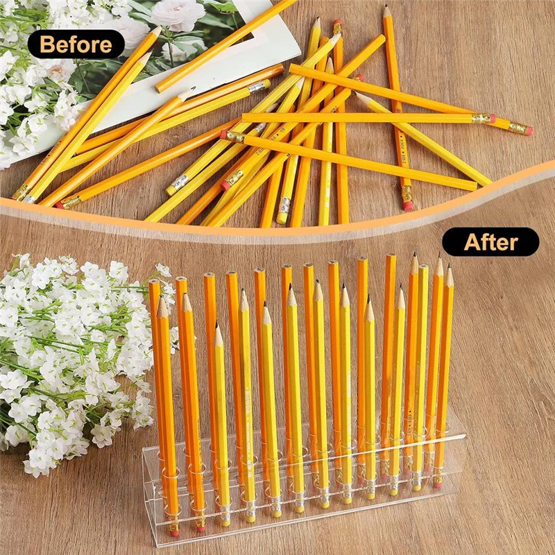

Suitable Acrylic Pen Holder, 24-Slots Pen Display Stand Clear Pen Holder Pencil Display Stand Eyebrow Pen Stand Art Brush Rack