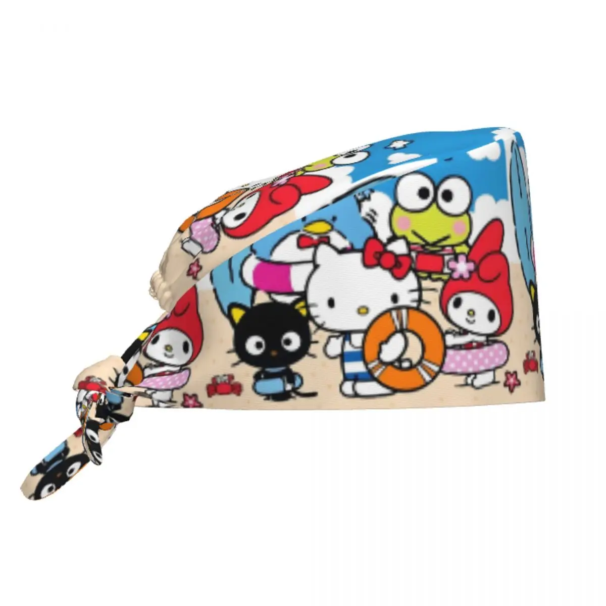 

Custom My Melody And Hello Kitty Medical Staff Scrubs Hat Unisex Friends Beach Game Doctor Nursing Surgical Cap Scrub Caps