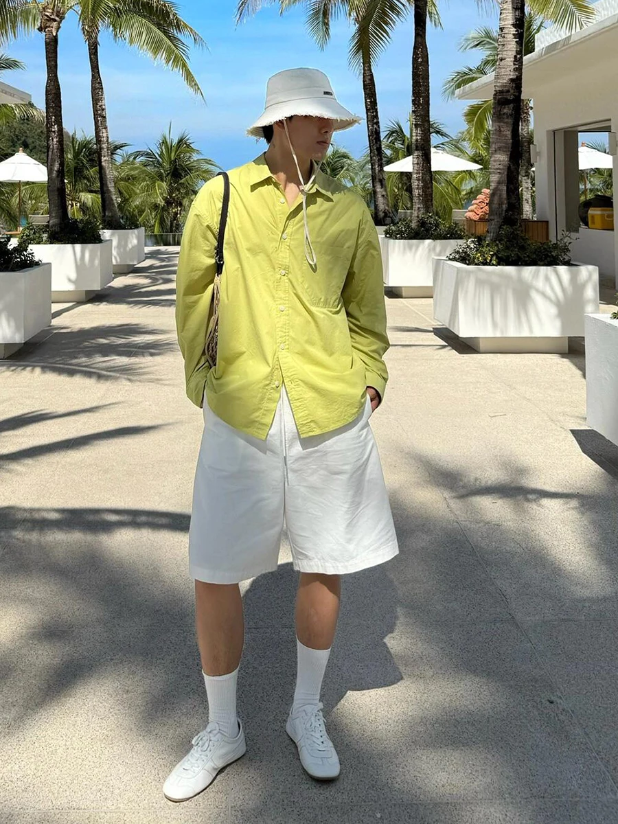 

Белые мужские шорты из ледяного шелка с быстрым высыханием, летние, для отдыха на природе, повседневные, спортивные, прямого кроя, длиной до колена