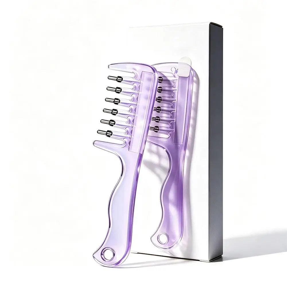 Crystal Ball Liquid Applicator Comb For Essential Oil Scalp Medicine Dispenser Roller Essential Oil Dispenser Scalp Care Tool