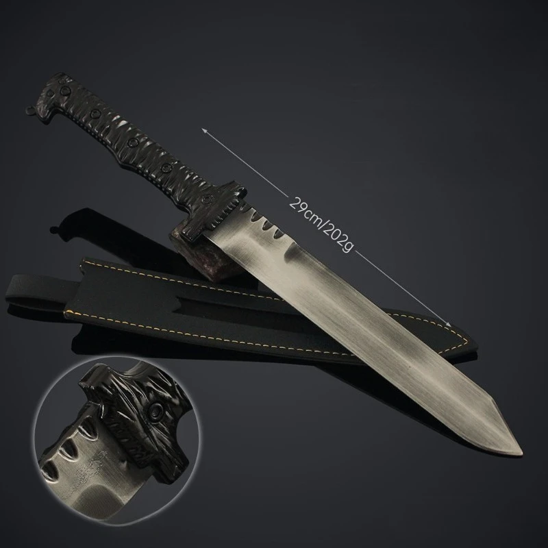 29cm/11,42 pulgadas Escape from Tarkov periféricos juego modelo M2 espada táctica Funda de cuero aleación juguete colección ornamento escritorio niños
