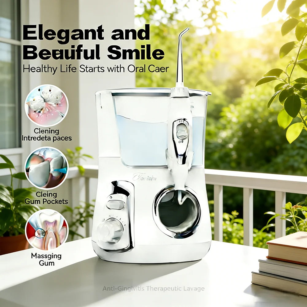 

Электрический ирригатор для полости рта 800 мл, 10 регулируемых настроек, 5 премиальных насадок, домашний оральный спа-комплекс для здоровой улыбки