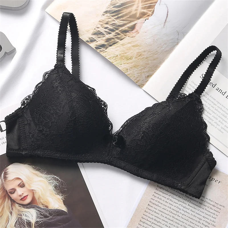 Cotton Women Underwear ABC Cup Bra Wireless Gathered Polyester Brassiere Push Up Lingerie Bralette Seamleass Large Bra